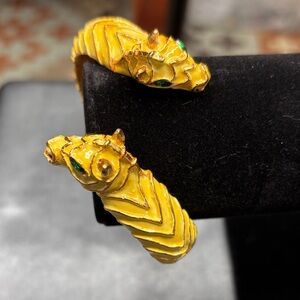 Kenneth Jay Lane Gold and Green Giraffe Bracelet